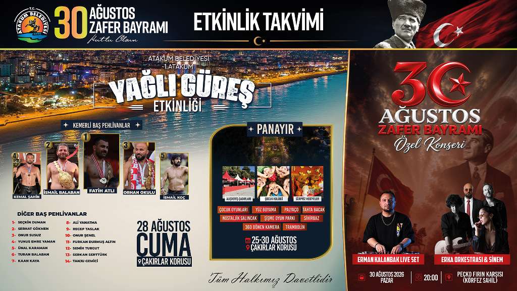 Atakum Belediyesinden dev 30 Ağustos programı 