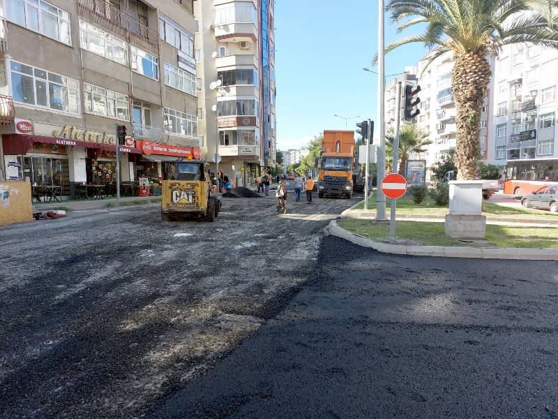 Samsun'da asfalt yol çalışması